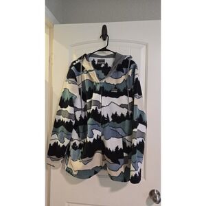 Free‎ Nature Mountain Scene Fleece Jacket Size L
